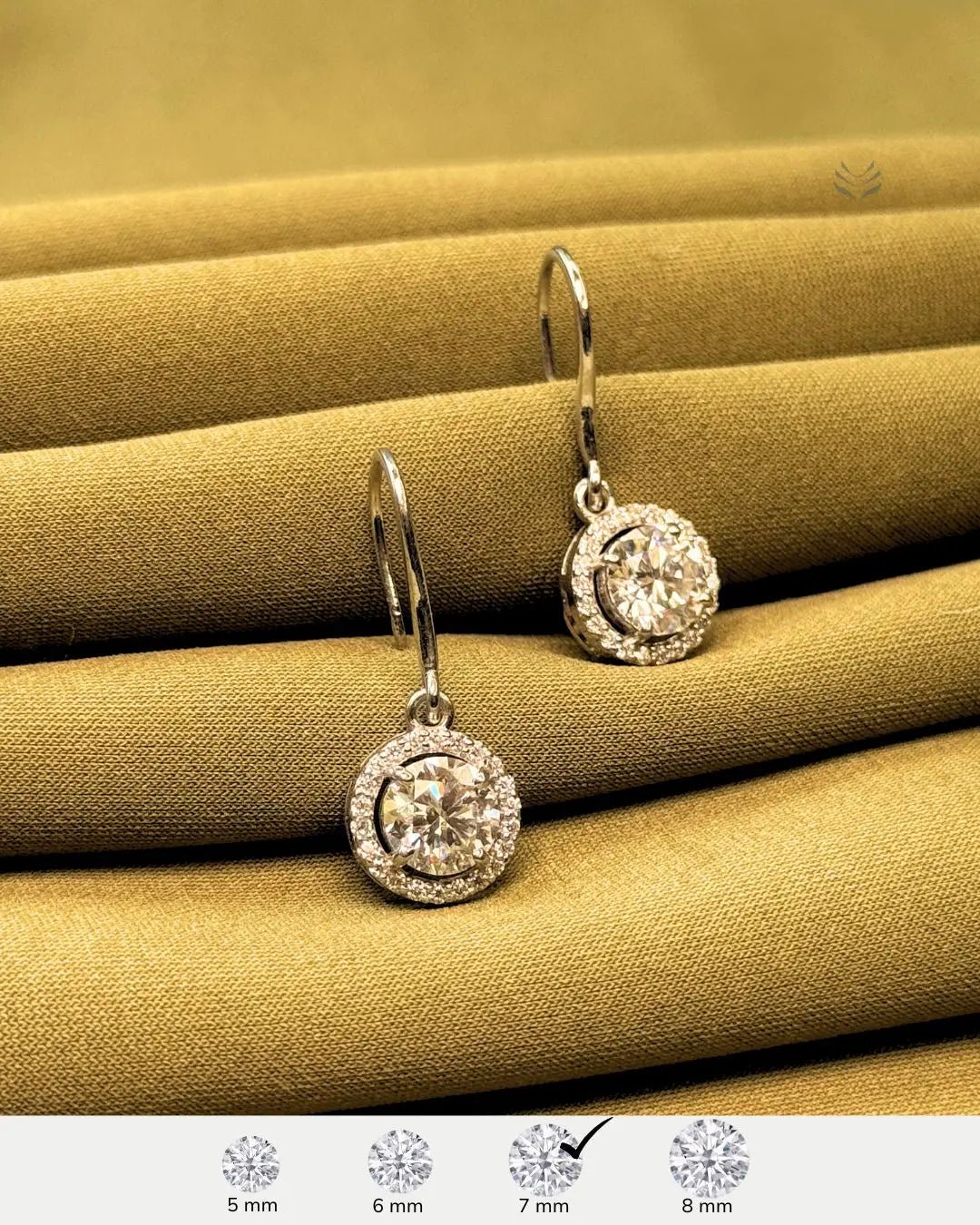 Lightcoded Athena Multi-moissanite Round Silver Loop Earrings 