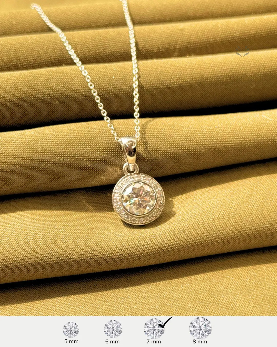 Lightcoded Athena Multi-moissanite Round Silver Pendant 
