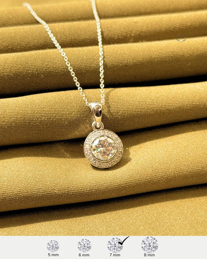 Lightcoded Athena Multi-moissanite Round Silver Pendant 