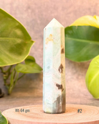 Lightcoded Blue Caribbean Calcite Tower 