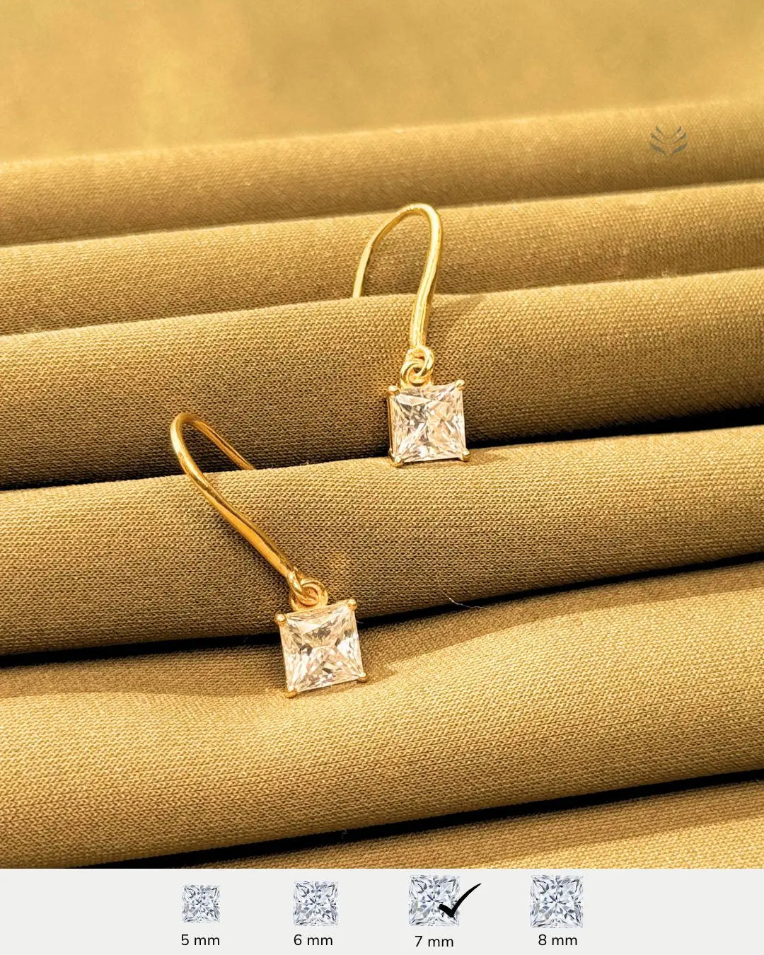 Lightcoded Freya Square Silver Gold-plated Loop Earrings 