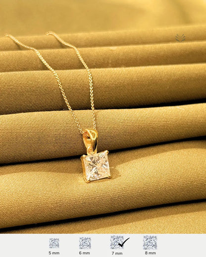 Lightcoded Freya Square Silver Gold-plated Pendant 