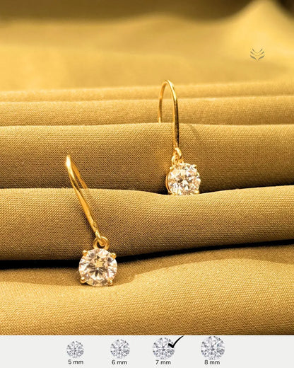 Lightcoded Iris Round Silver Gold-plated Loop Earrings 