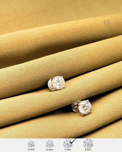 Lightcoded Iris Round Silver Screw Back Earrings 