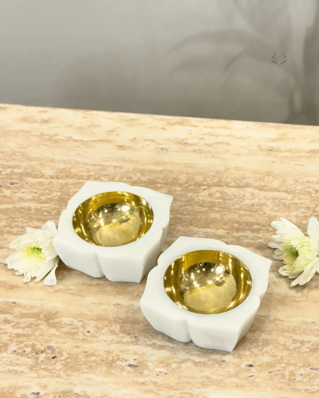 Lightcoded Marble Diya - Set of 2 