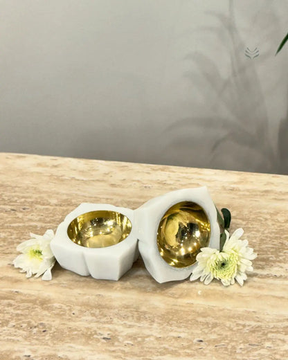 Lightcoded Marble Diya - Set of 2 