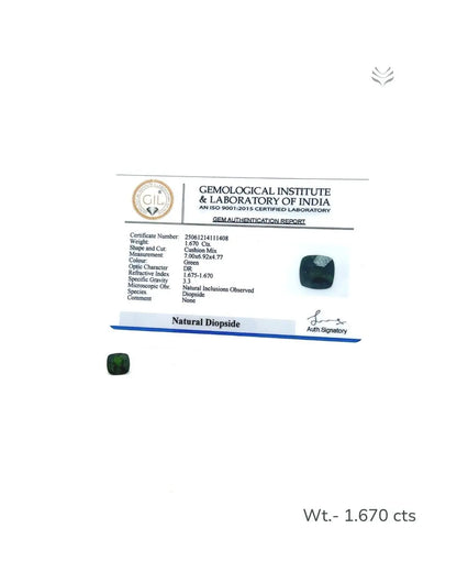 Lightcoded Natural Diopside - 1.670 Ct 