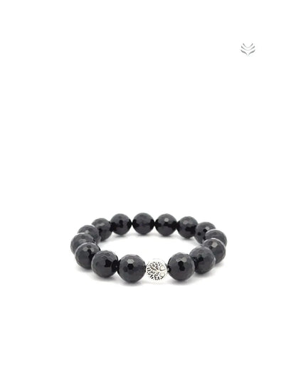 Lightcoded Peruvian Black Tourmaline Faceted Bracelet 