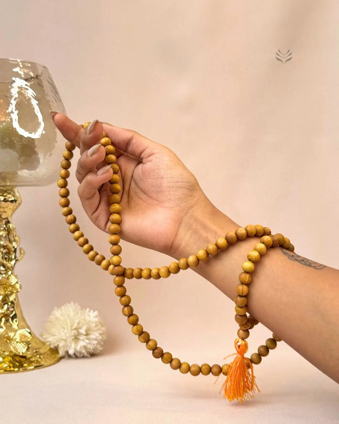 Lightcoded Pure Sandalwood Mala for Self-Love and Prayer 