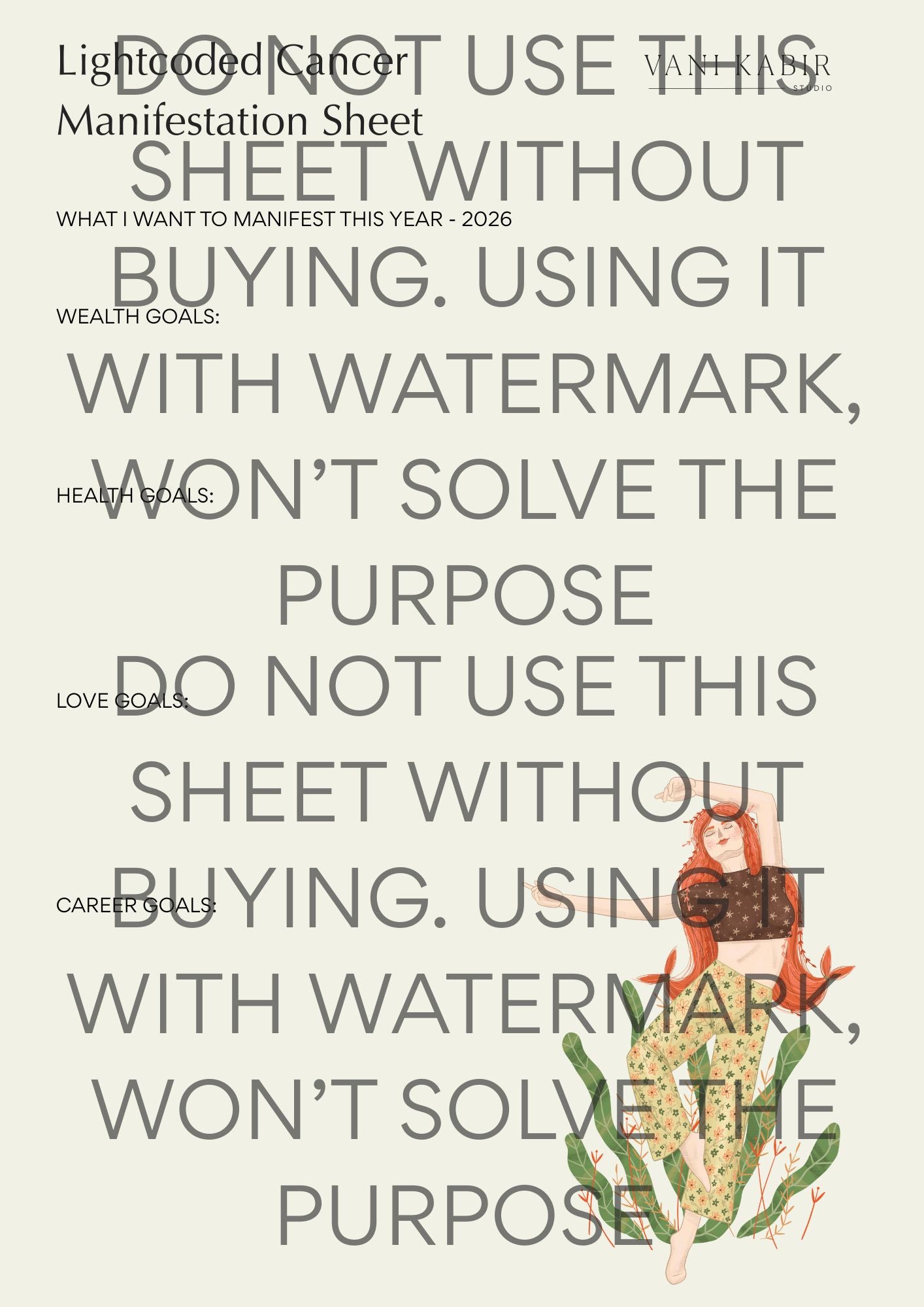 Zodiac Manifestation Sheet – Cancer