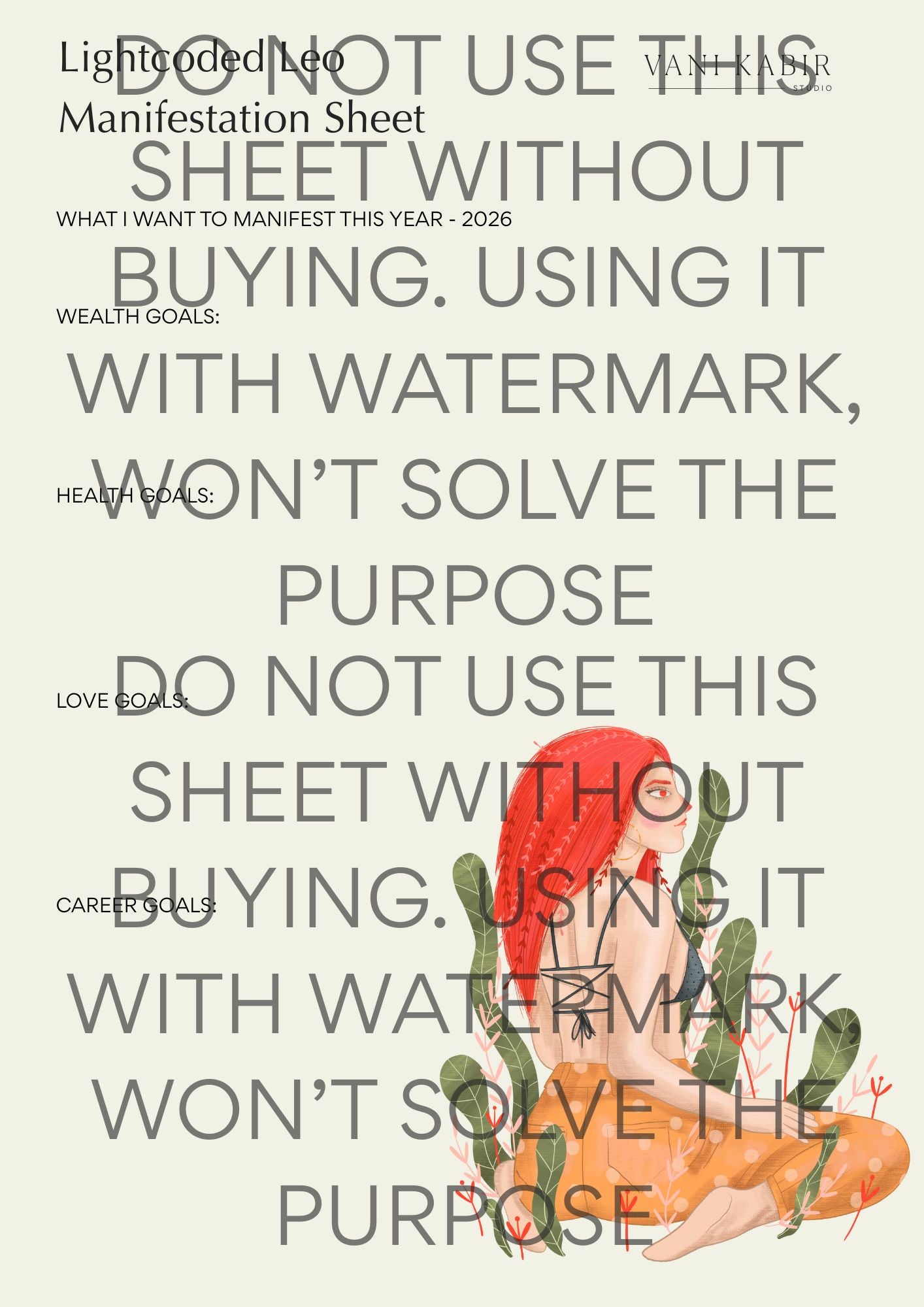 Zodiac Manifestation Sheet – Leo