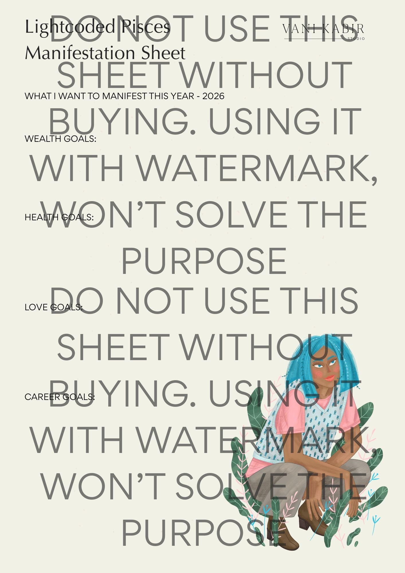 Zodiac Manifestation Sheet – Pisces