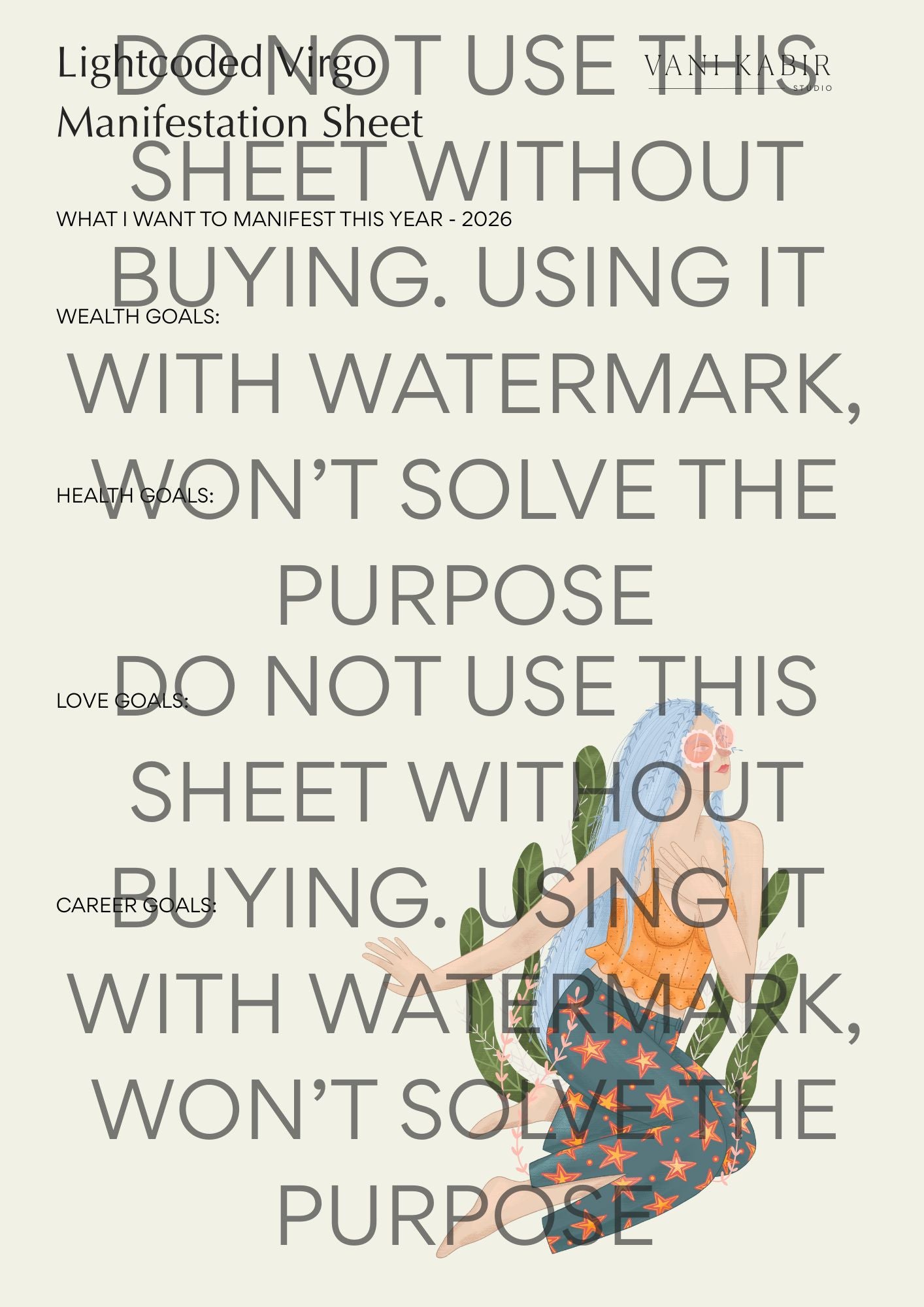 Zodiac Manifestation Sheet – Virgo