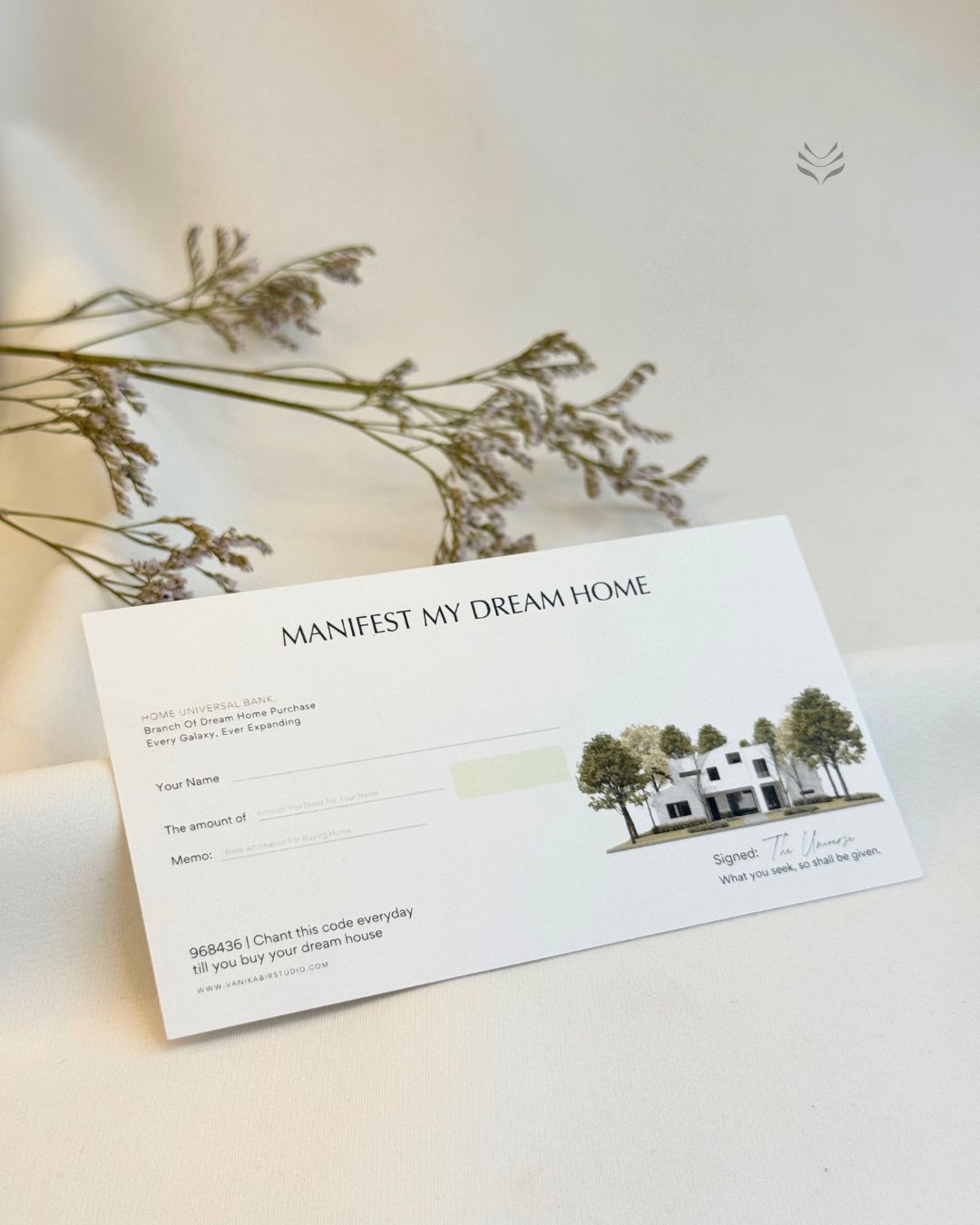 Manifest My Dream Home Cheque 