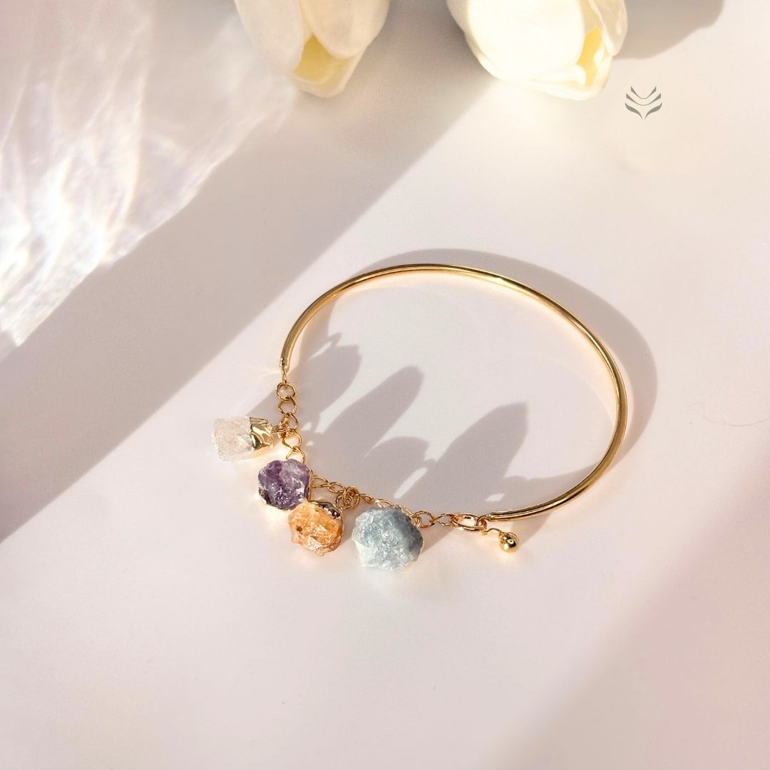 Mixed Stones Gold Plated Wristlet