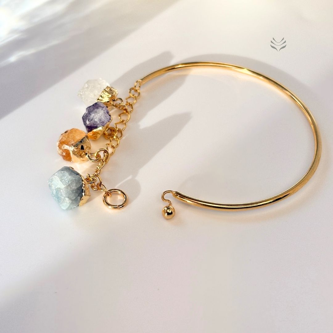 Mixed Stones Gold Plated Wristlet