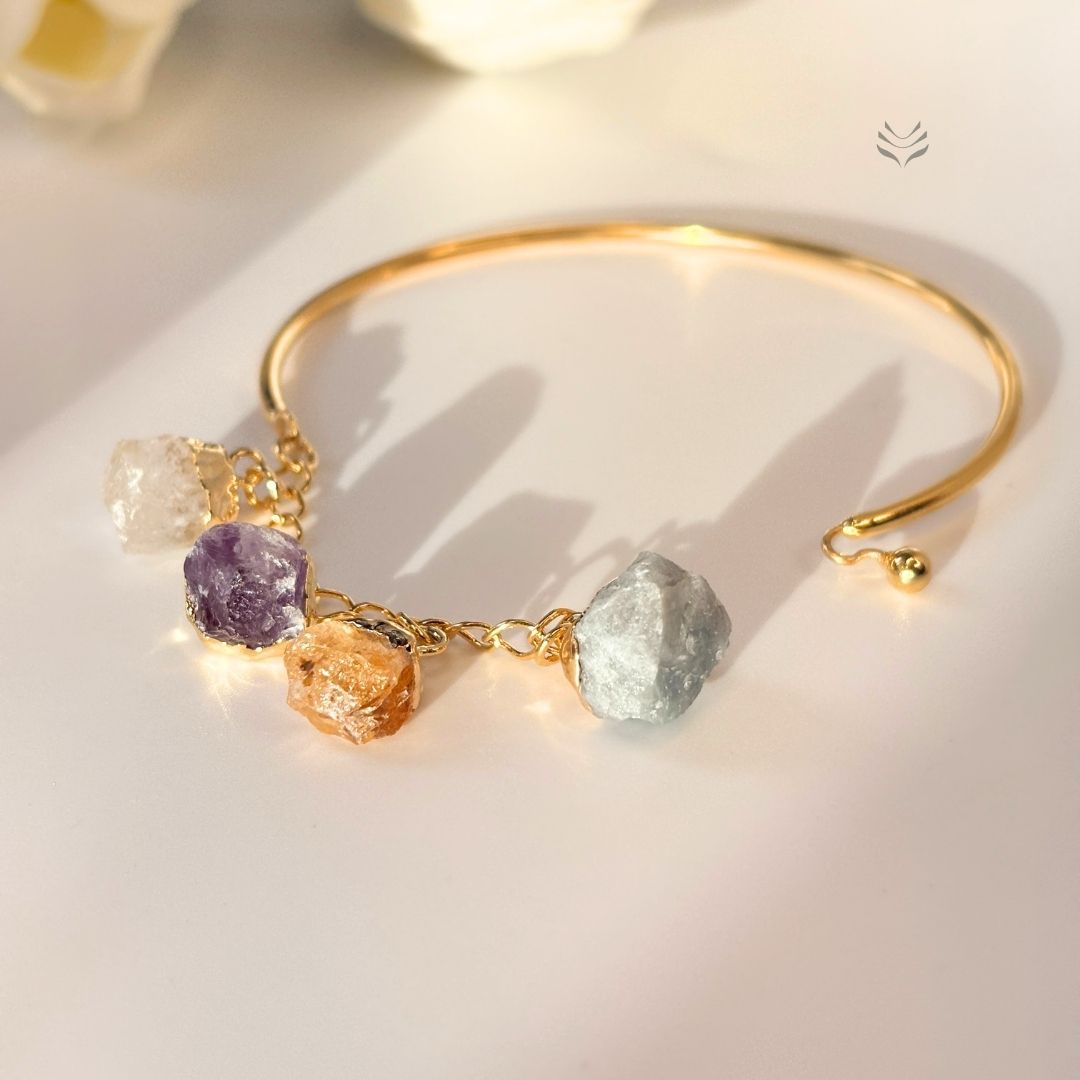 Mixed Stones Gold Plated Wristlet