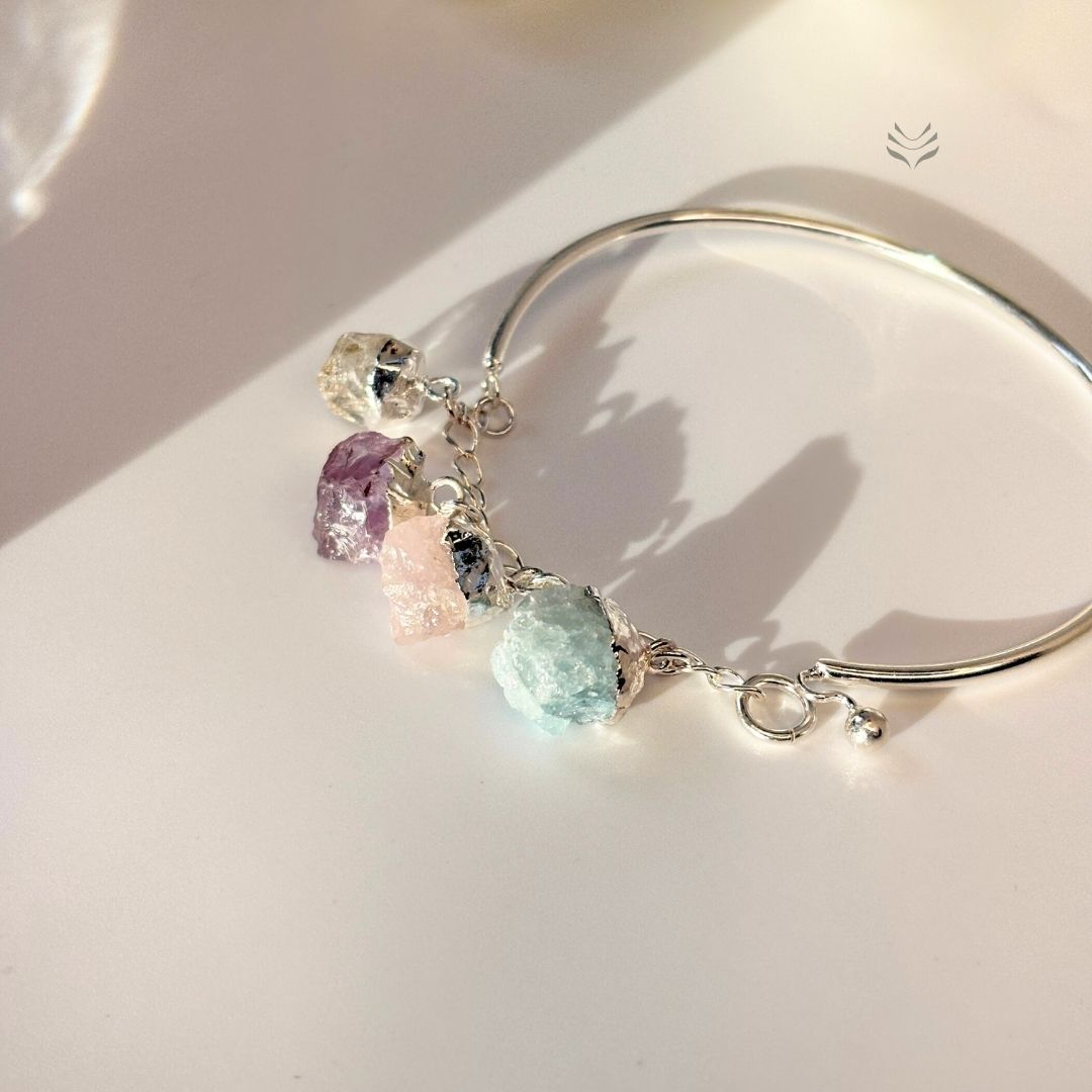 Mixed Stones Silver Plated Wristlet