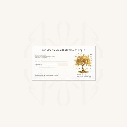 Money Manifestation Cheque  cards