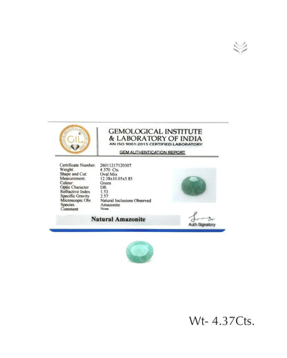 Natural Amazonite - 4.37 Ct  Gemstones