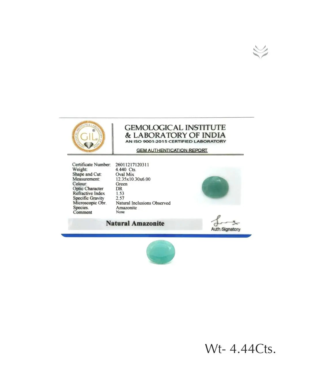 Natural Amazonite - 4.44 Ct  Gemstones
