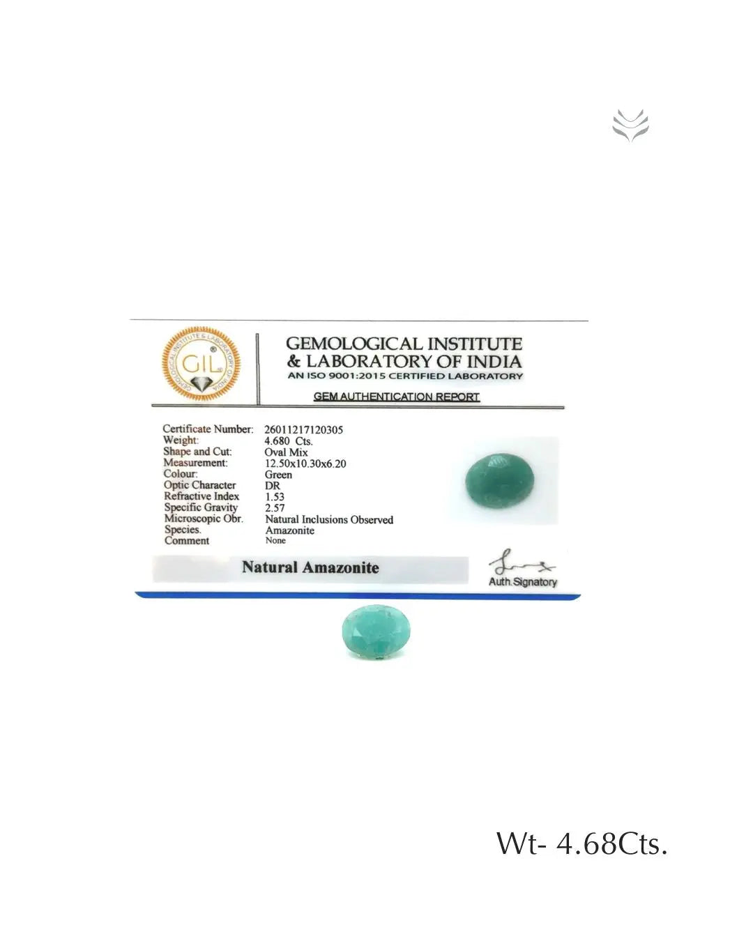 Natural Amazonite - 4.68 Ct  Gemstones