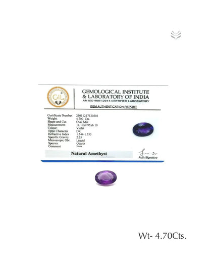 Natural Amethyst - 4.70 Ct  Gemstones