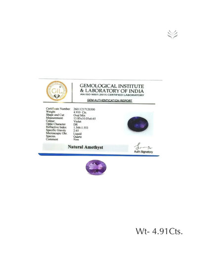 Natural Amethyst - 4.91 Ct  Gemstones