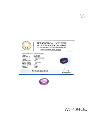 Natural Amethyst - 4.94 Ct  Gemstones