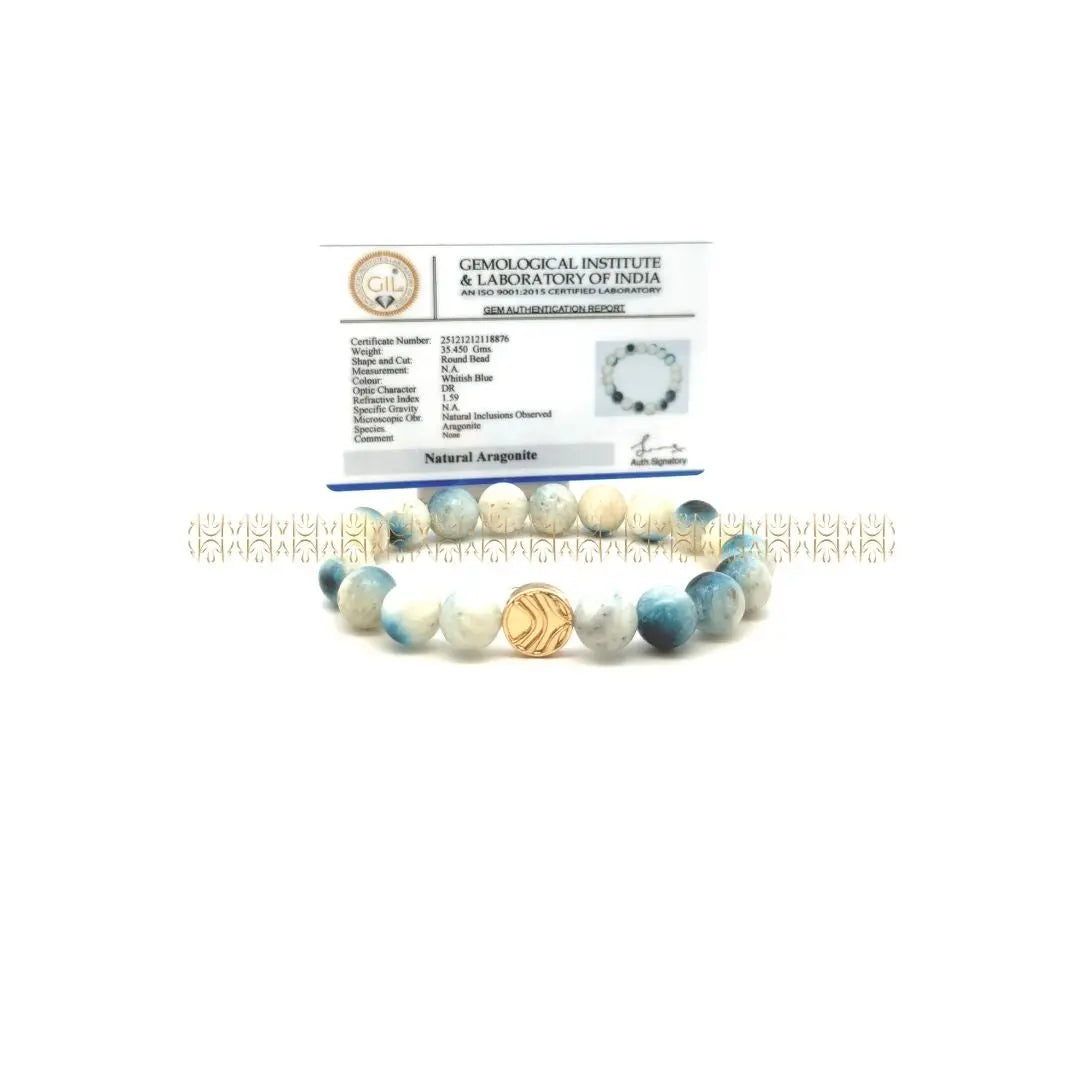 Natural Evil Eye Aragonite Bracelet 