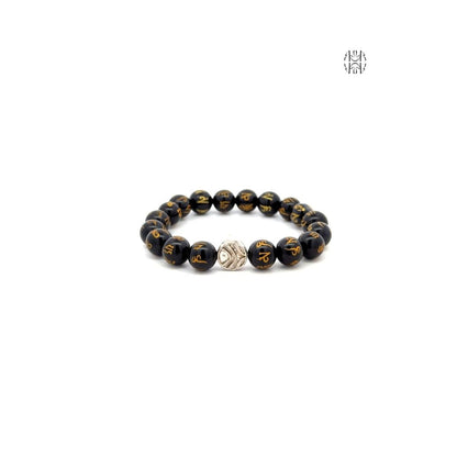 Obsidian Buddha Bracelet 