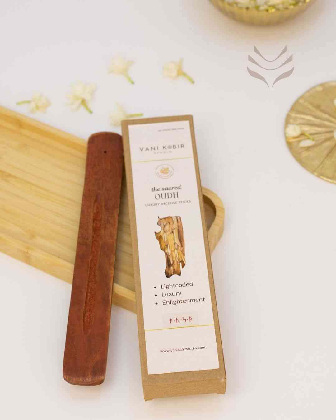 Oudh Luxury Incense Sticks with wooden holder