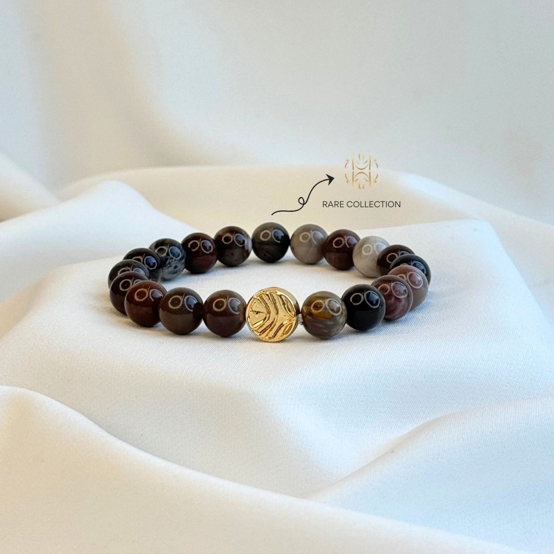 Ancient Blockage Remover Petrified Wood Bracelet 