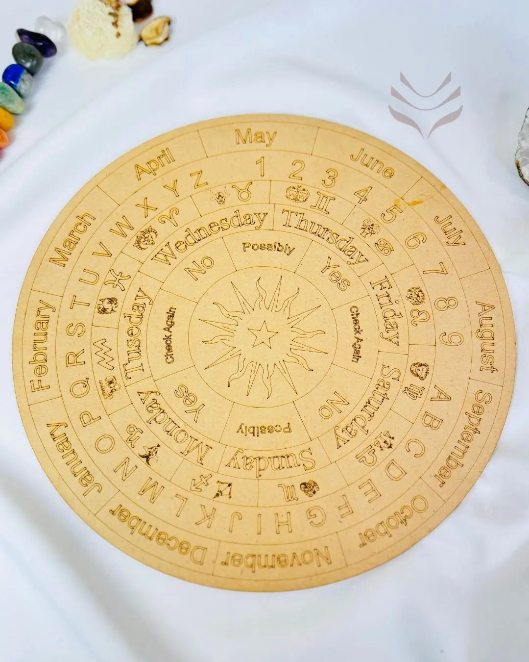 Wooden Light-Coded Pendulum Board for intuitive guidance