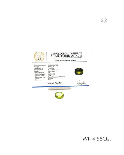 Peridot - 4.58 Ct  Gemstones