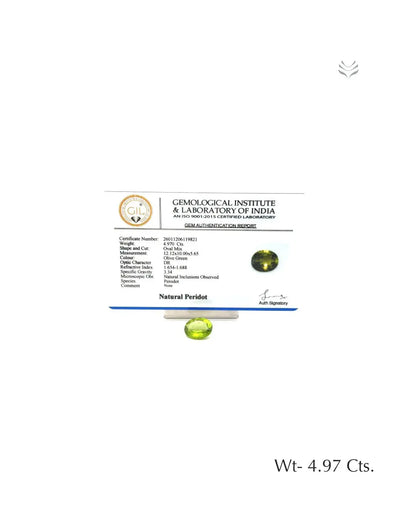 Peridot - 4.97 Ct  Gemstones