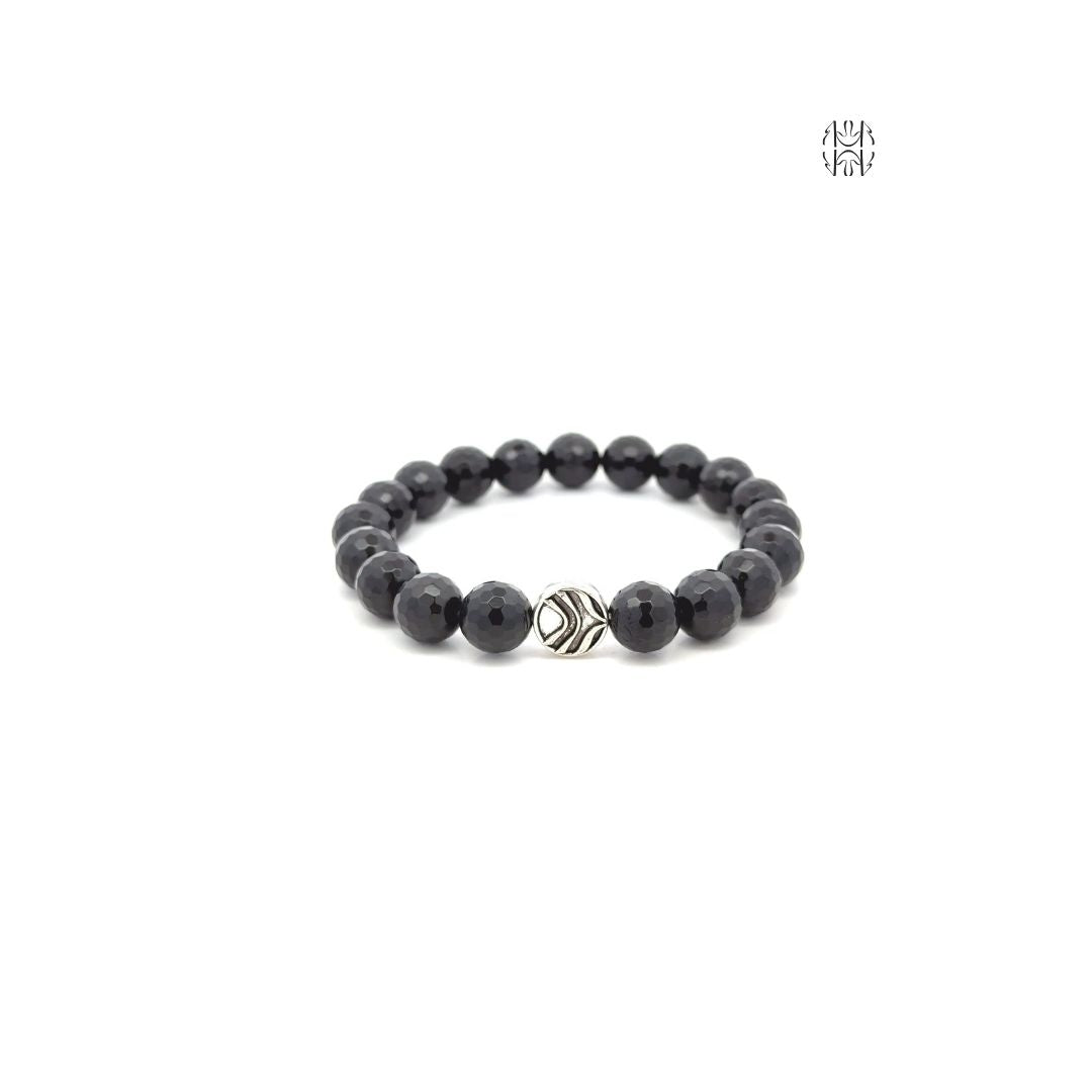 Peruvian Black Tourmaline Faceted Bracelet 