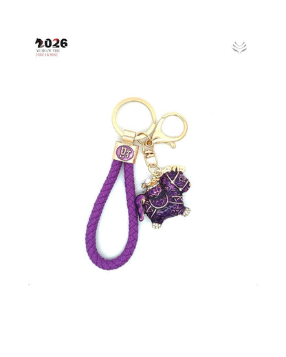 PURPLE HORSE LUCK & FAME KEY CHAIN