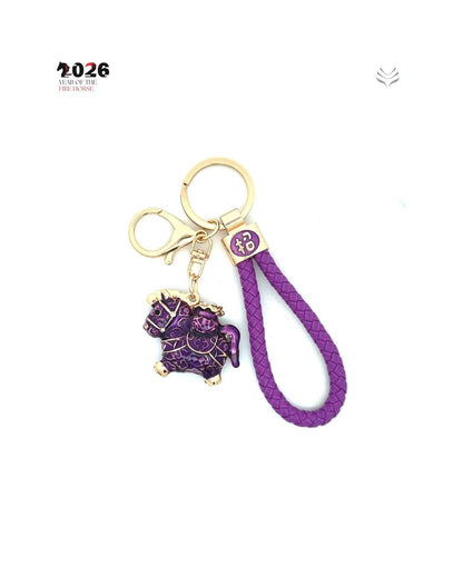 PURPLE HORSE LUCK & FAME KEY CHAIN