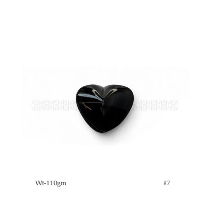 Rainbow Black Obsidian Hearts 