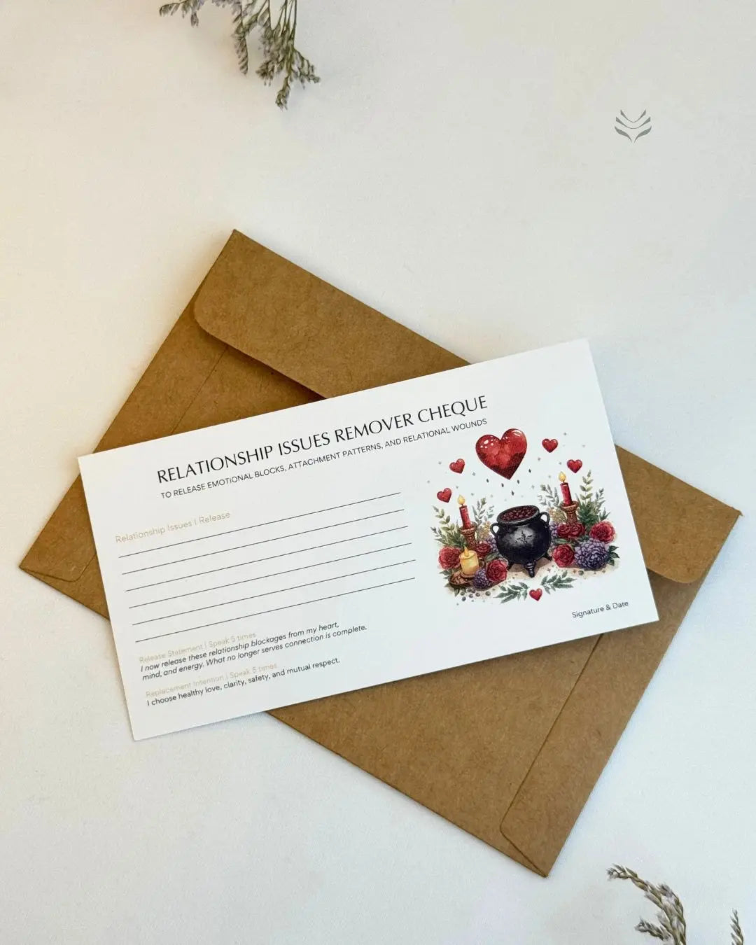 Relationship Obstacle Remover Cheque 