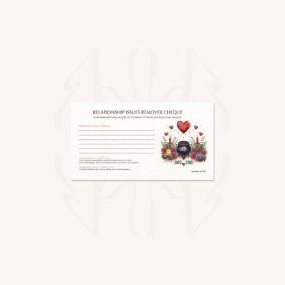Relationship Obstacle Remover Cheque  cards