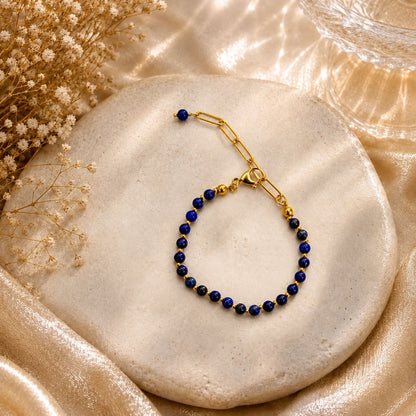 Lapis Lazuli Chain Adjustable Bracelet 