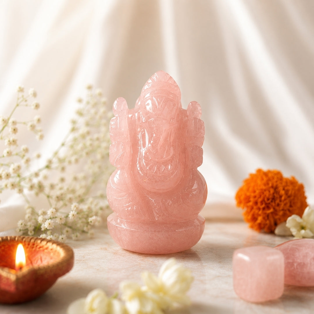 Rose Quartz Ganesha