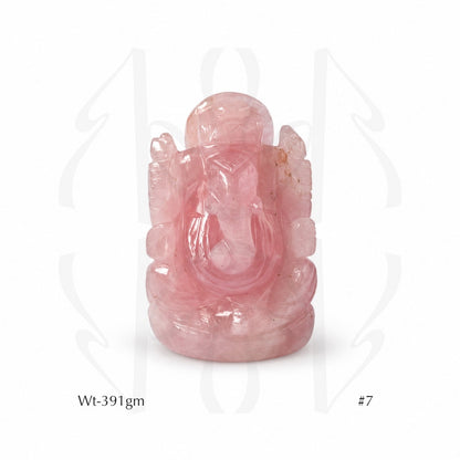 Rose Quartz Ganesha  Idol