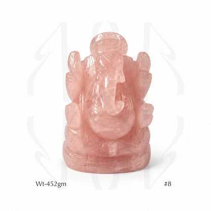 Rose Quartz Ganesha  Idol