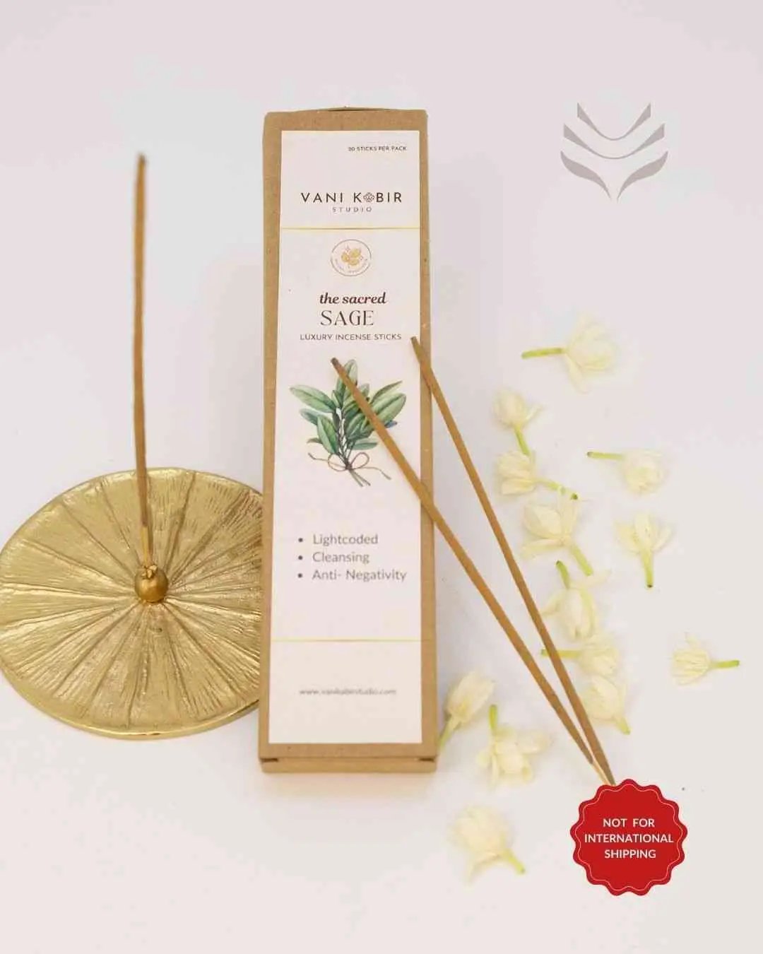 Light-Coded Sage Luxury Incense Sticks with stand
