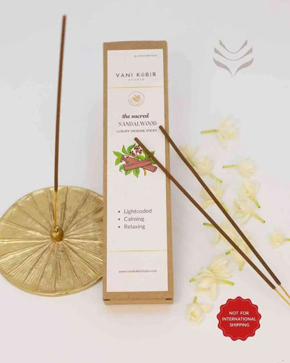 Light-coded sandalwood luxury incense sticks with stand