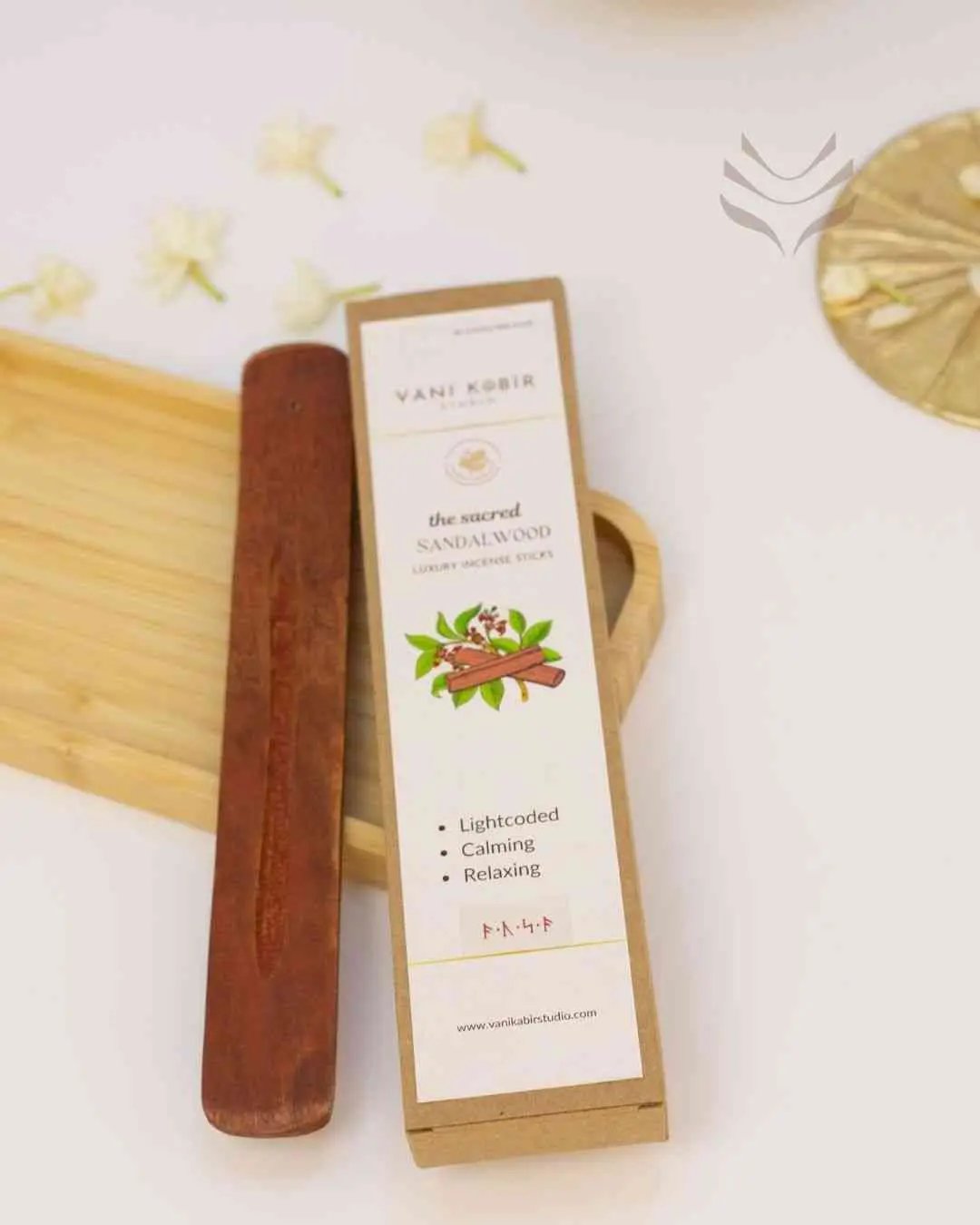 Sandalwood luxury incense sticks with wooden holder