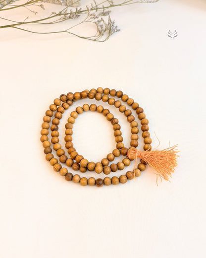 Pure Sandalwood Mala for Self-Love and Prayer 